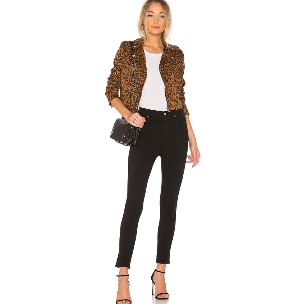Agolde Roxanne Super High Rise Skinny Jeans Jet Black